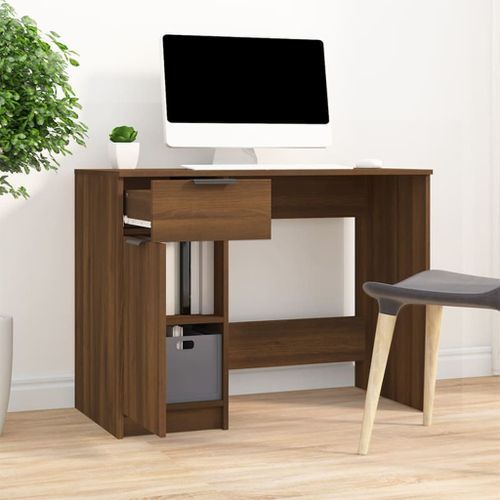 Bureau Chêne marron 100x50x75 cm Bois d'ingénierie - Photo n°3; ?>