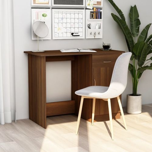 Bureau Chêne marron 100x50x76 cm Bois d'ingénierie - Photo n°2; ?>