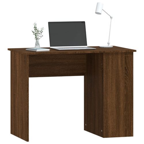 Bureau chêne marron 100x55x75 cm bois d'ingénierie - Photo n°3; ?>