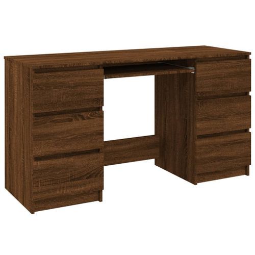 Bureau Chêne marron 140x50x77 cm Bois d'ingénierie - Photo n°2; ?>