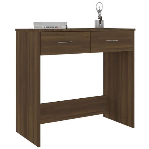 Bureau Chêne marron 80x40x75 cm Bois d'ingénierie - Photo n°3; ?>