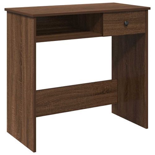 Bureau chêne marron 80x40x75 cm bois d'ingénierie - Photo n°2; ?>