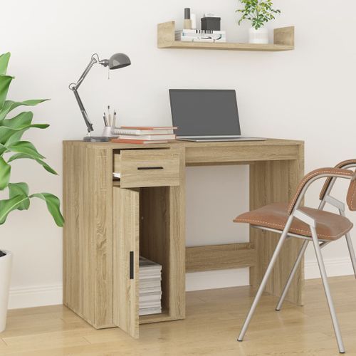 Bureau Chêne sonoma 100x49x75 cm Bois d'ingénierie - Photo n°3; ?>