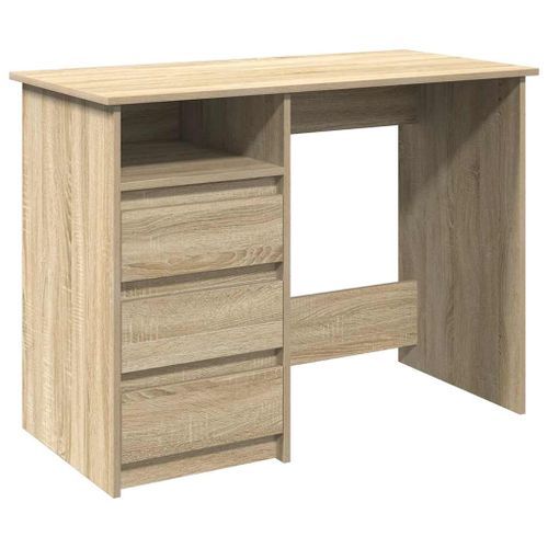 Bureau chêne sonoma 102x50x75 cm bois d'ingénierie - Photo n°2; ?>