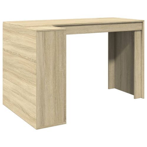 Bureau chêne sonoma 123,5x73,5x75 cm bois d'ingénierie - Photo n°2; ?>