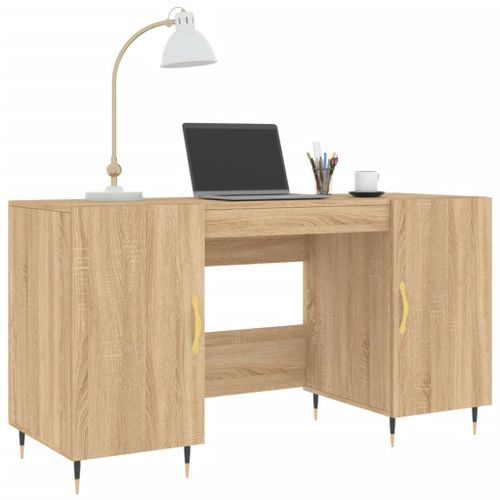 Bureau chêne sonoma 140x50x75 cm bois d'ingénierie - Photo n°3; ?>