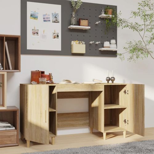 Bureau Chêne sonoma 140x50x75 cm Bois d'ingénierie - Photo n°3; ?>