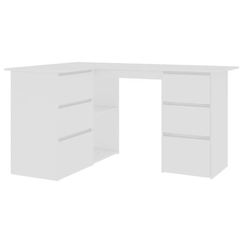 Bureau d'angle Blanc 145x100x76 cm - Photo n°3; ?>