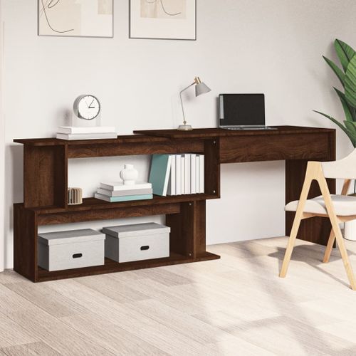 Bureau d'angle Chêne marron 200x50x76 cm Bois d'ingénierie - Photo n°2; ?>