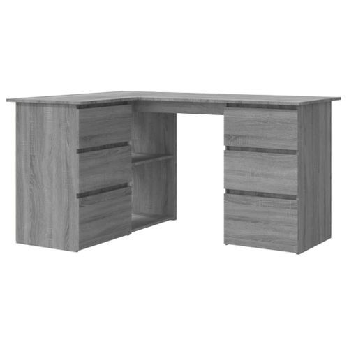 Bureau d'angle Sonoma gris 145x100x76 cm Bois d'ingénierie - Photo n°2; ?>