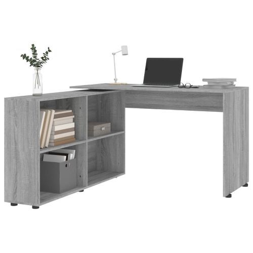 Bureau d'angle Sonoma gris Bois d'ingénierie - Photo n°3; ?>