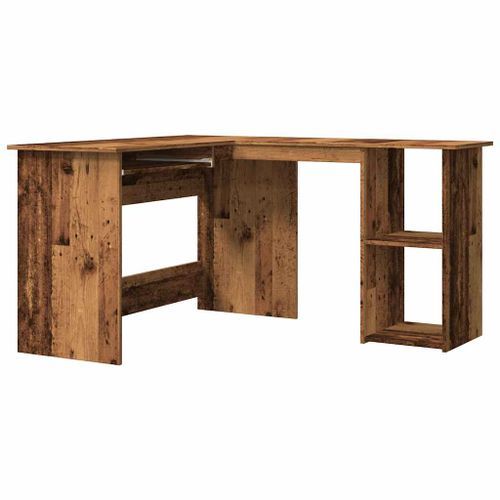 Bureau d'angle vieux bois 120x140x75 cm bois d'ingénierie - Photo n°2; ?>