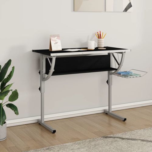 Bureau d'artisanat noir et gris 110x53x(58-87) cm - Photo n°2; ?>