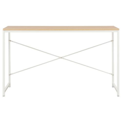 Bureau d'ordinateur Blanc et chêne 120 x 60 x 70 cm - Photo n°3; ?>