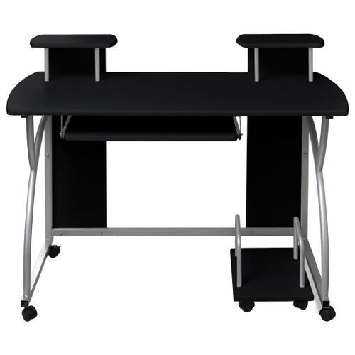 Bureau d'ordinateur Noir 110x52x88,5 cm Bois d’ingénierie - Photo n°2; ?>