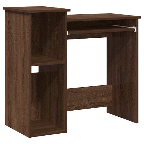 Bureau et étagères chêne marron 84x40x78 cm bois d'ingénierie - Photo n°2; ?>