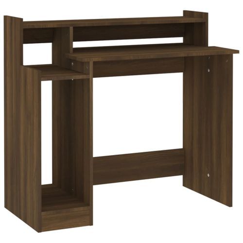 Bureau et lumières LED Chêne brun 97x45x90 cm Bois d'ingénierie - Photo n°3; ?>