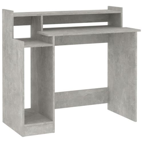 Bureau et lumières LED Gris béton 97x45x90 cm Bois d'ingénierie - Photo n°3; ?>