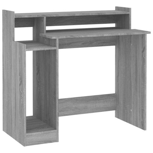 Bureau et lumières LED Sonoma gris 97x45x90cm Bois d'ingénierie - Photo n°3; ?>