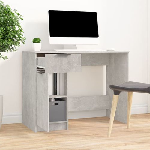 Bureau Gris béton 100x50x75 cm Bois d'ingénierie - Photo n°3; ?>