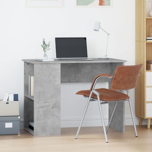 Bureau Gris béton 100x55x75 cm Bois d'ingénierie - Photo n°2; ?>