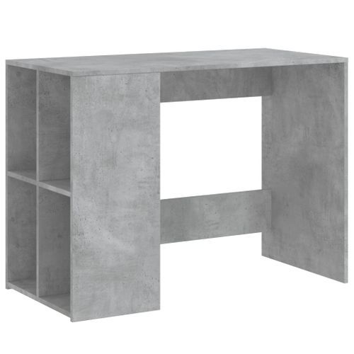 Bureau gris béton 102x50x75 cm bois d'ingénierie - Photo n°2; ?>