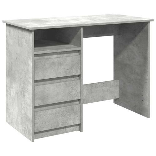 Bureau gris béton 102x50x75 cm bois d'ingénierie - Photo n°2; ?>