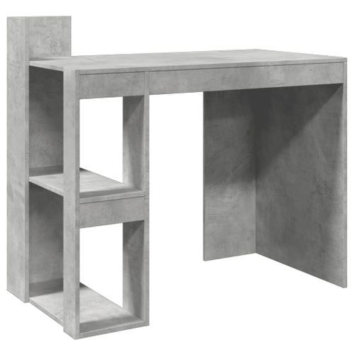 Bureau gris béton 103,5x56,5x94 cm bois d'ingénierie - Photo n°2; ?>