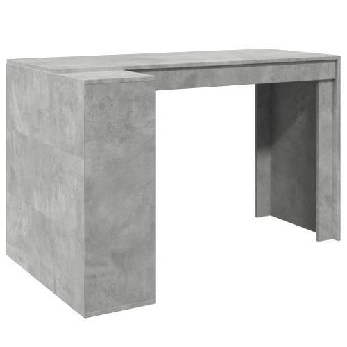 Bureau gris béton 123,5x73,5x75 cm bois d'ingénierie - Photo n°2; ?>