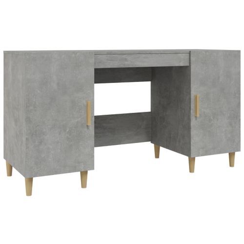 Bureau Gris béton 140x50x75 cm Bois d'ingénierie - Photo n°2; ?>