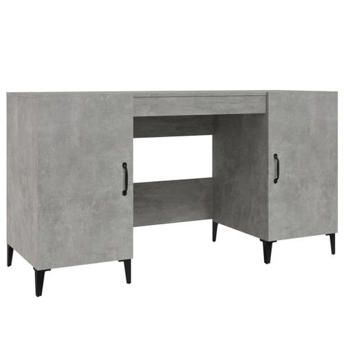 Bureau Gris béton 140x50x75 cm Bois d'ingénierie - Photo n°2; ?>