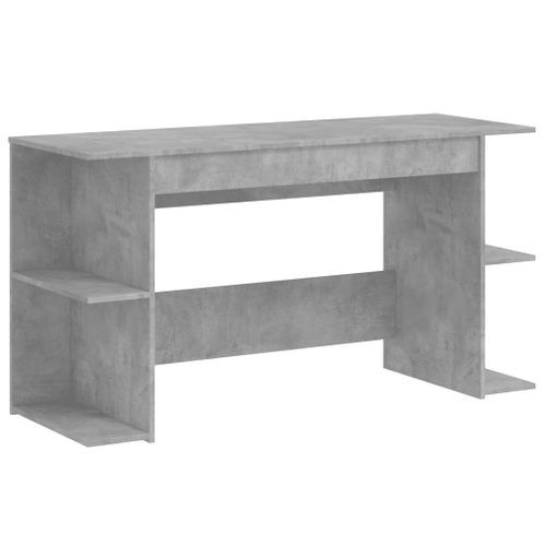 Bureau gris béton 140x50x75 cm bois d'ingénierie - Photo n°2; ?>