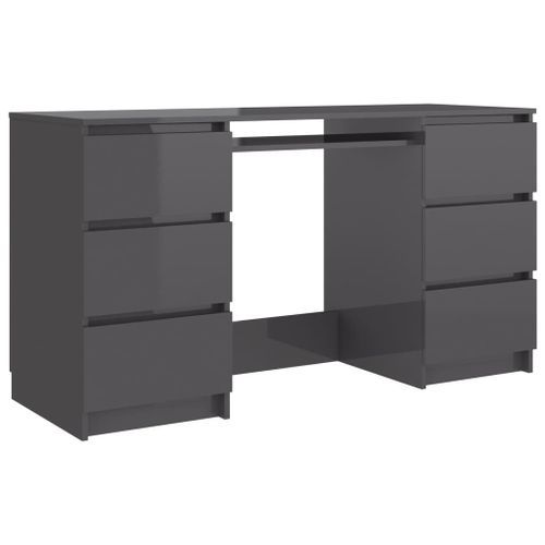 Bureau Gris brillant 140x50x77 cm - Photo n°3; ?>