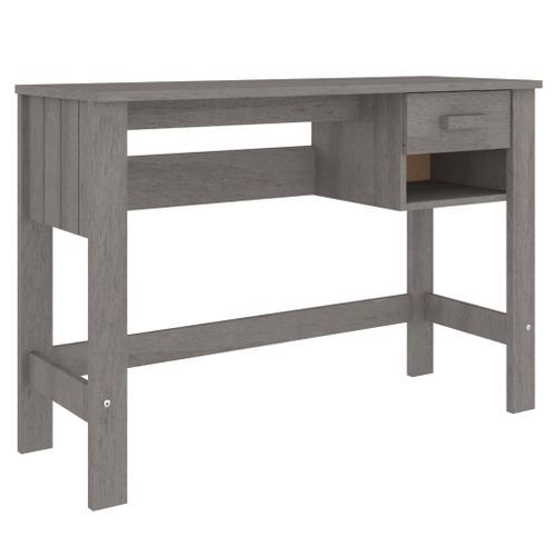 Bureau HAMAR Gris clair 110x40x75 cm Bois massif de pin - Photo n°2; ?>