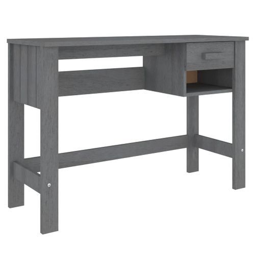 Bureau HAMAR Gris foncé 110x40x75 cm Bois massif de pin - Photo n°2; ?>