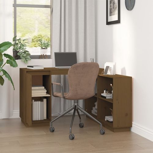 Bureau Marron miel 110x50x75 cm Bois massif de pin - Photo n°3; ?>