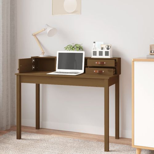 Bureau Marron miel 110x50x93 cm Bois massif de pin - Photo n°3; ?>