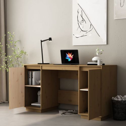 Bureau Marron miel 140x50x75 cm Bois massif de pin - Photo n°3; ?>