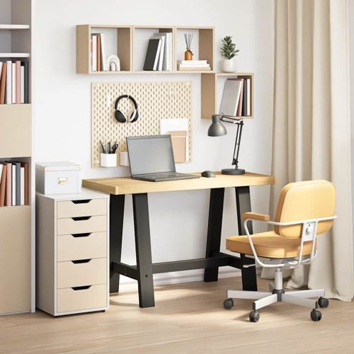 Bureau NOAIN pieds en forme de A 120x50x75 cm bois massif pin - Photo n°2; ?>