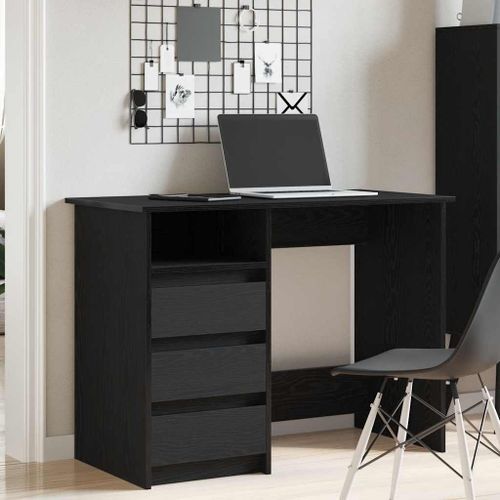 Bureau noir 102x50x75 cm bois d'ingénierie - Photo n°3; ?>