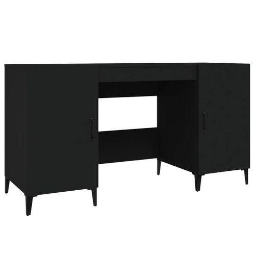 Bureau Noir 140x50x75 cm Bois d'ingénierie - Photo n°2; ?>