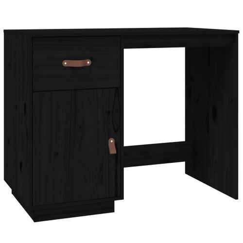 Bureau Noir 95x50x75 cm Bois massif de pin - Photo n°2; ?>