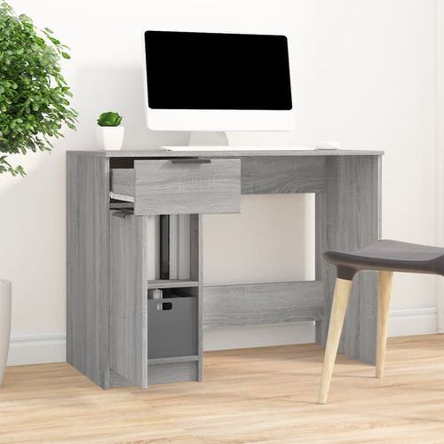 Bureau Sonoma gris 100x50x75 cm Bois d'ingénierie - Photo n°3; ?>