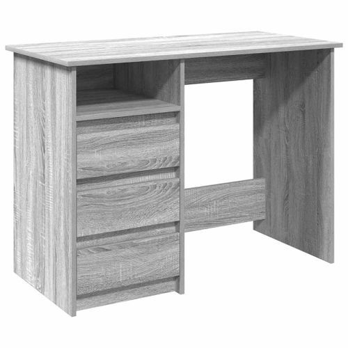 Bureau sonoma gris 102x50x75 cm bois d'ingénierie - Photo n°2; ?>