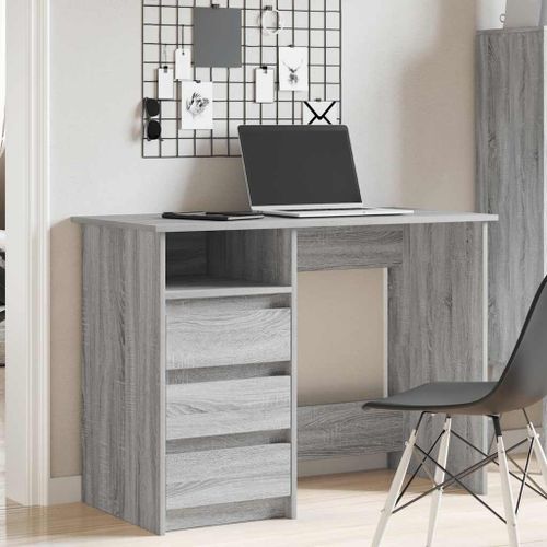 Bureau sonoma gris 102x50x75 cm bois d'ingénierie - Photo n°3; ?>