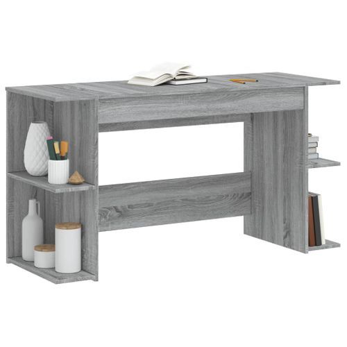 Bureau sonoma gris 140x50x75 cm bois d'ingénierie - Photo n°3; ?>