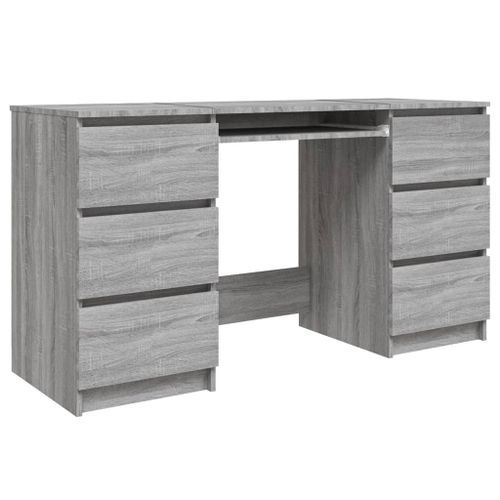 Bureau Sonoma gris 140x50x77 cm Bois d'ingénierie - Photo n°2; ?>