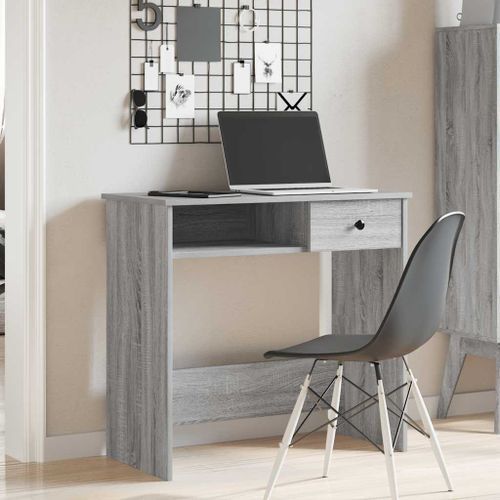 Bureau sonoma gris 80x40x75 cm bois d'ingénierie - Photo n°3; ?>