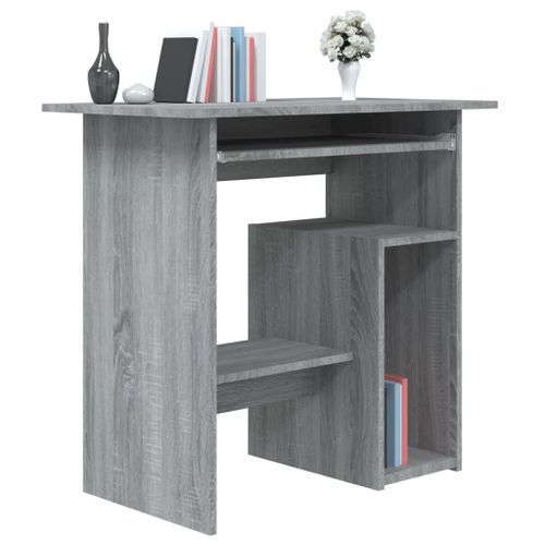 Bureau Sonoma gris 80x45x74 cm Bois d'ingénierie - Photo n°3; ?>