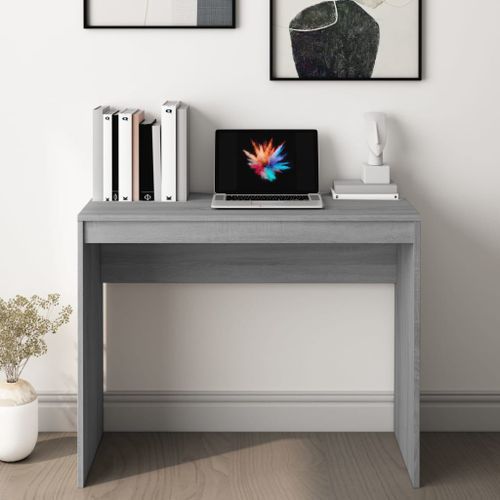 Bureau Sonoma gris 90x40x72 cm Bois d'ingénierie - Photo n°3; ?>